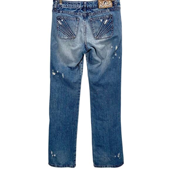 Vintage Y2K Akademiks AKDMKS Women's Distressed Sequin Low Rise Jeans- 30" Waist - Picture 2 of 12